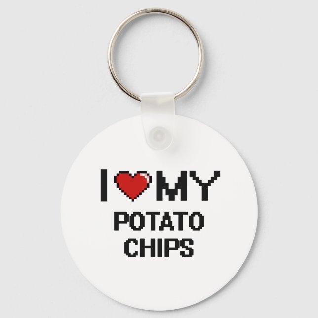 Porte-clés I Love My Potato Chips Design numérique (Recto)