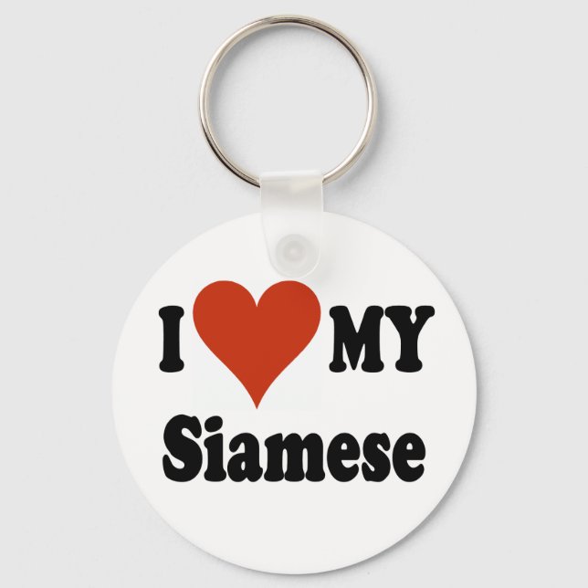 Porte-clés I Love My Siamese Chat Merchandises (Recto)
