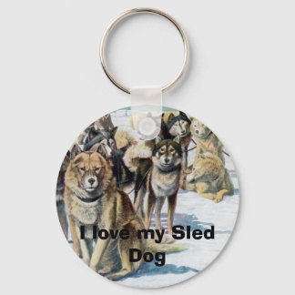 Porte-clés I love my Sled Dog Keychain