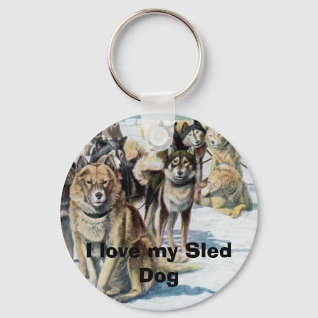 Porte-clés I love my Sled Dog Keychain (Recto)