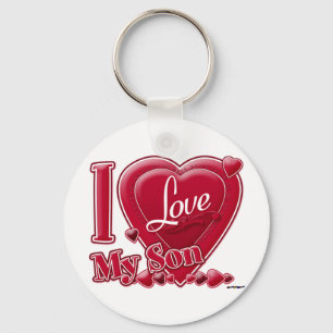 Porte-clés I Love My Son rouge - coeur
