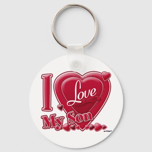 Porte-clés I Love My Son rouge - coeur (Recto)