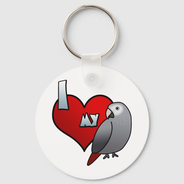 Porte-clés I Love my Timneh African Grey (Recto)