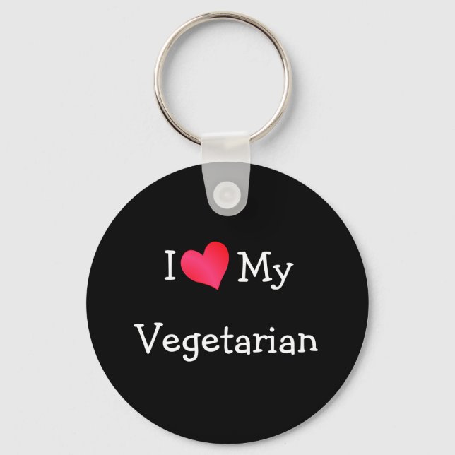 Porte-clés I Love My Vegetarian (Recto)