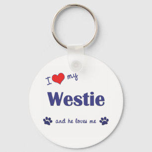Porte-clés I Love My Westie (Male Dog)