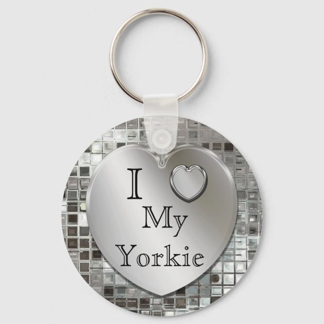 Porte-clés I Love My Yorkie Heart Keychain (Recto)