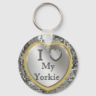 Porte-clés I Love My Yorkie Heart Keychain