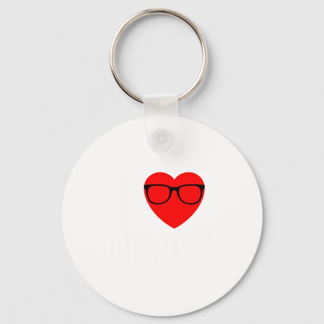 Porte-clés I Love Nerds Gles Funny Heart Valentines Gift Men  (Recto)