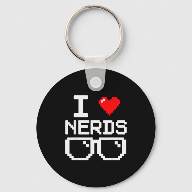 Porte-clés I Love Nerds I Heart Nerds For Science Book Knowle (Recto)