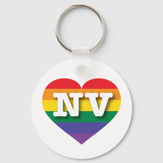 Porte-clés I Love Nevada Rainbow Heart (Recto)