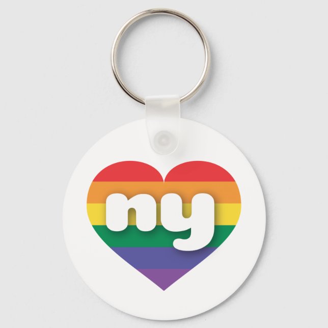 Porte-clés I Love New York Rainbow Heart (Recto)