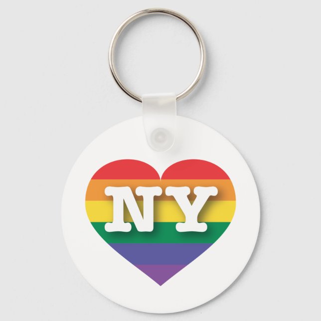 Porte-clés I Love New York Rainbow Heart (Recto)