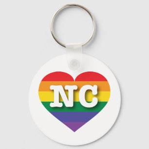 Porte-clés I Love North Carolina Rainbow Heart