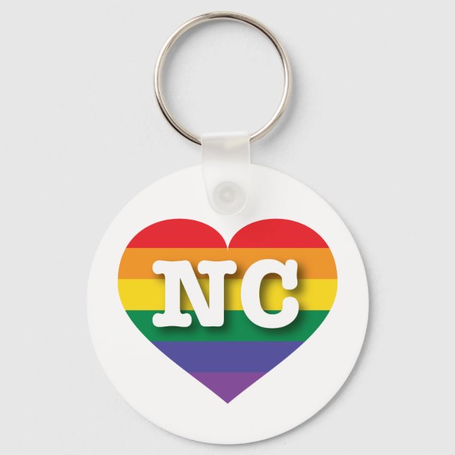 Porte-clés I Love North Carolina Rainbow Heart (Recto)