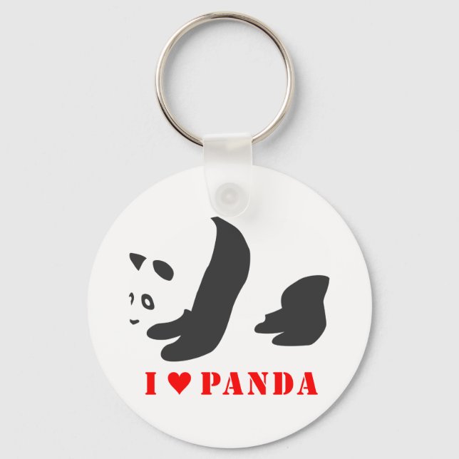 Porte-clés I Love Panda (Noir) (Recto)
