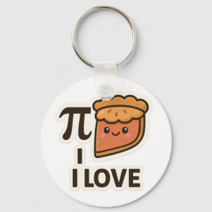 Porte-clés I Love Pi Sticker - Mignonne Math & Pie Pun Design