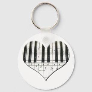 Porte-clés I Love Piano ou Organ Music Heart Clavier