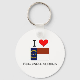 Porte-clés I Love Pine Knoll Shores Caroline du Nord