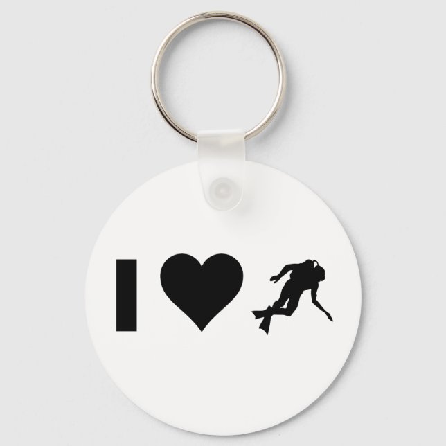 Porte-clés I Love Plongée sous-marine (Recto)