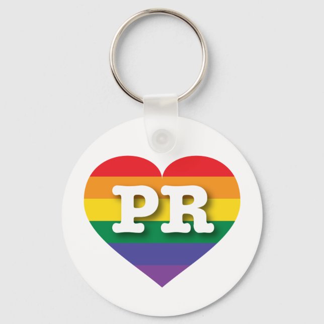 Porte-clés I Love Porto Rico Rainbow Heart (Recto)