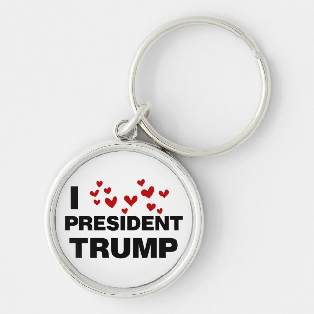 Porte-clés I Love President Trump Hearts (Devant)