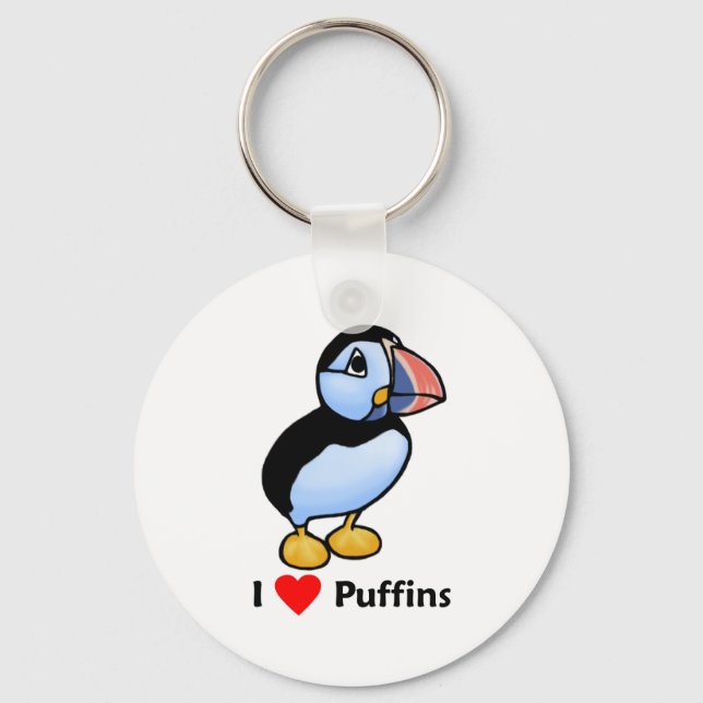 Porte-clés I love Puffins (Recto)