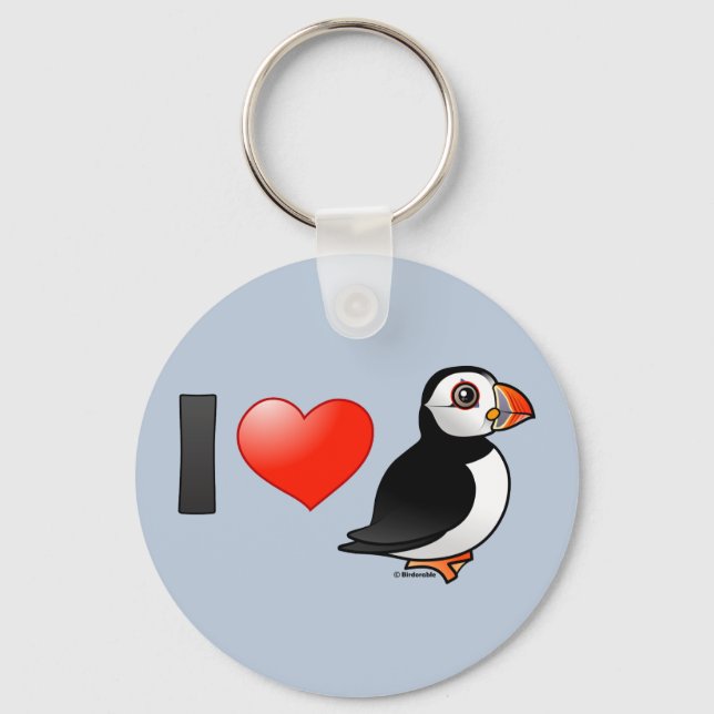 Porte-clés I Love Puffins (Recto)