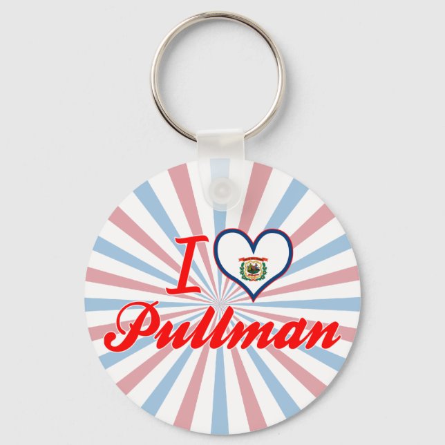 Porte-clés I Love Pullman, Virginie-Occidentale (Recto)