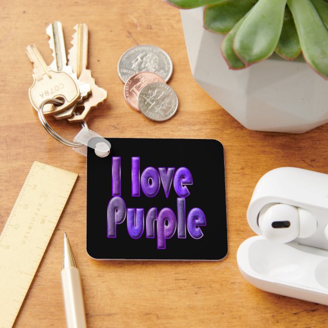 Porte-clés I love purple (Bureau)