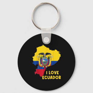 Porte-clés I Love Quito Hello Ecuador Carte Drapeau Fière Ecu