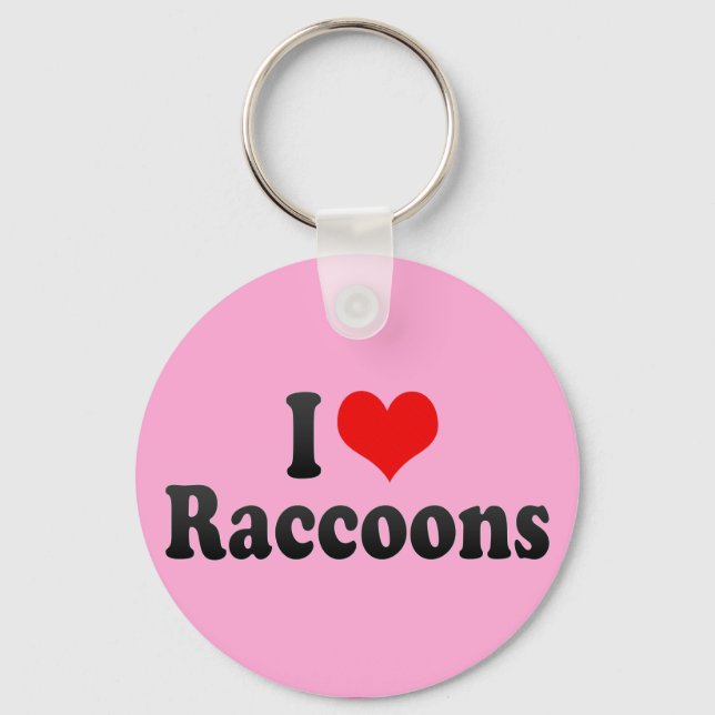 Porte-clés I Love Raccoons (Recto)