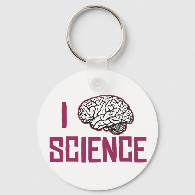 Porte-clés I Love Science (cerveau) (Recto)