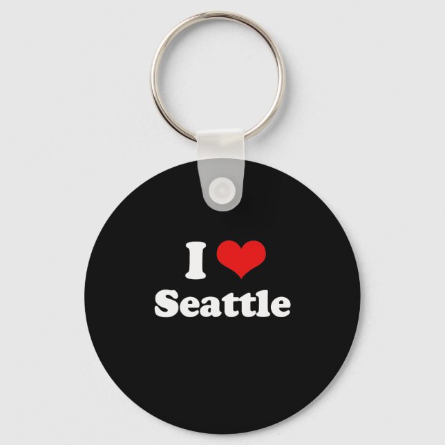 Porte-clés I Love Seattle Tshirt blanc (Recto)