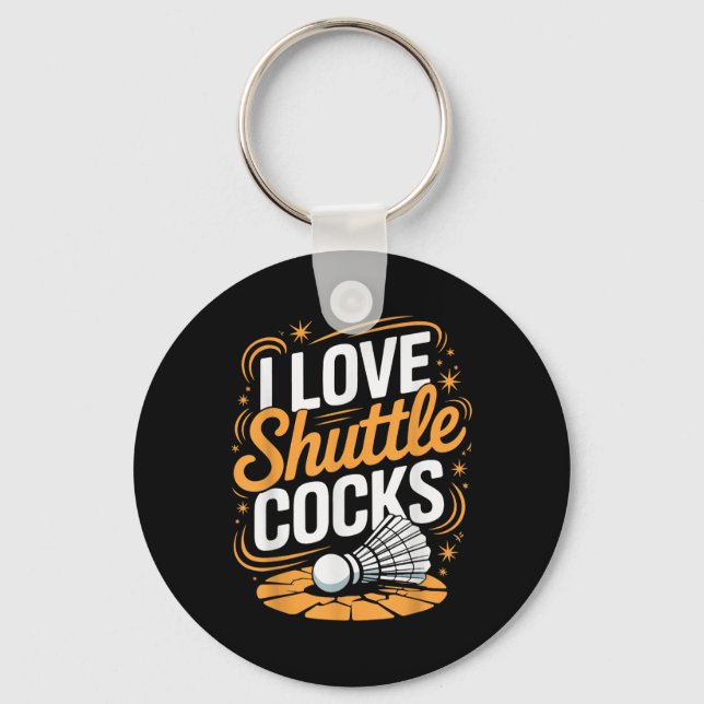 Porte-clés I Love Shuttles Badminton (Recto)
