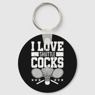 Porte-clés I Love Shuttles S Birdie Badminton Player Cadeau