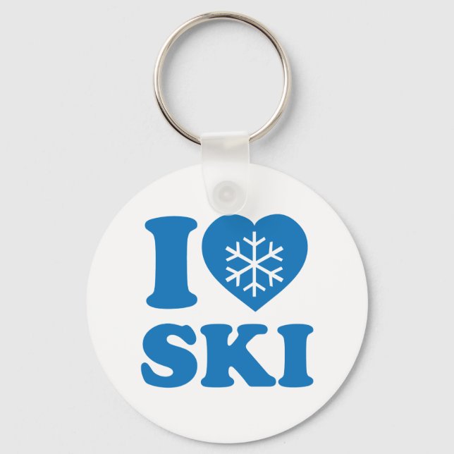 Porte-clés I Love Ski (Recto)