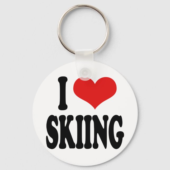 Porte-clés I Love Skiing (Recto)