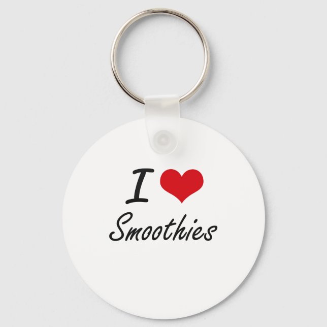 Porte-clés I Love Smoothies design artistique (Recto)