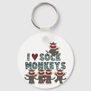 Porte-clés I Love Sock Monkeys Tshirts et cadeaux