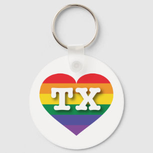 Porte-clés I Love Texas Rainbow Heart