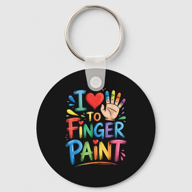Porte-clés I Love To Finger Paint Couples Art Teacher Finger  (Recto)