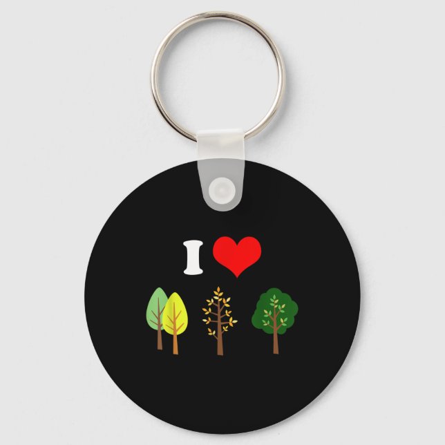 Porte-clés I Love Trees Nature De l'environnement Protection  (Recto)