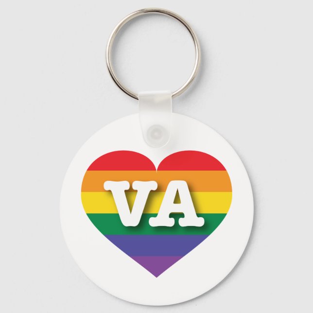 Porte-clés I Love Virginia Rainbow Heart (Recto)