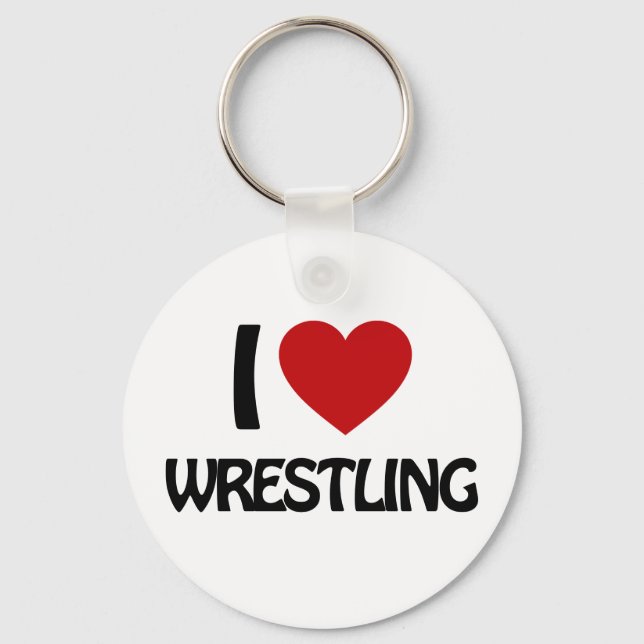 Porte-clés I love WRESTLING (Recto)