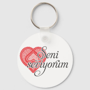 Porte-clés I love you in Turkish - Seni seviyorum