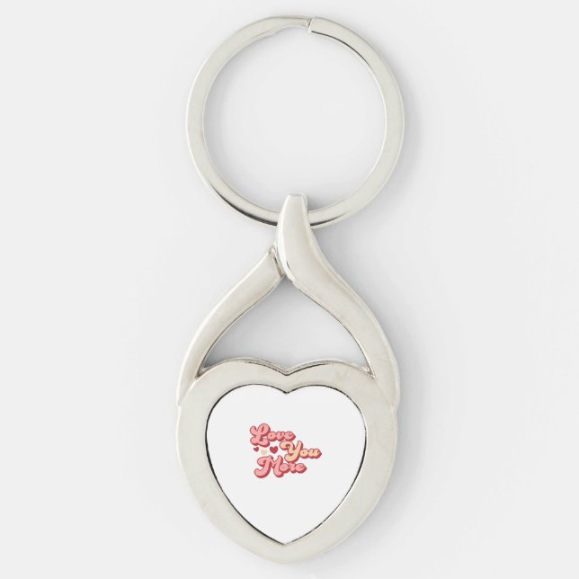 Porte-clés I Love You More Modern Clean Style  (Devant)