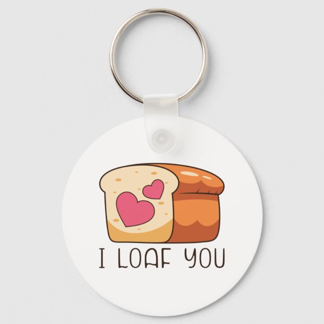 Porte-clés I Love You Pread Food Pun Valentine (Recto)