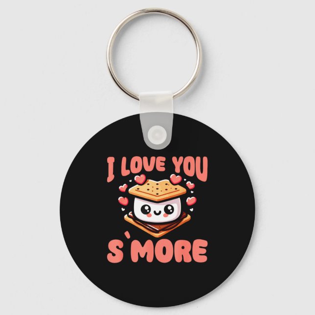 Porte-clés I Love You S'more Kawaii Marshmallow  (Recto)