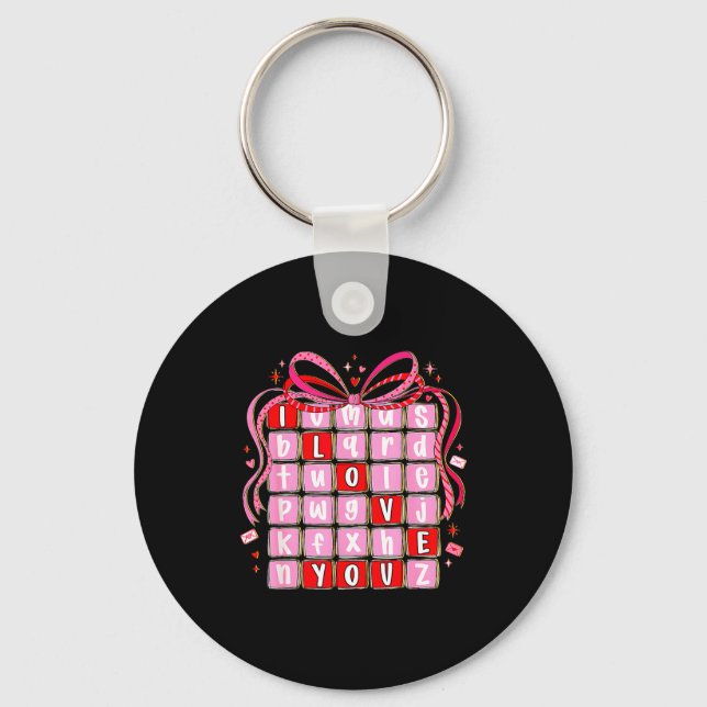 Porte-clés I Love You Valentine Kids Preppy Valentine's Day L (Recto)