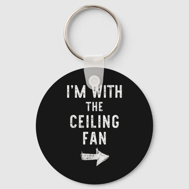 Porte-clés I’m With The Ceiling Fan Funny Halloween Couple Co (Recto)